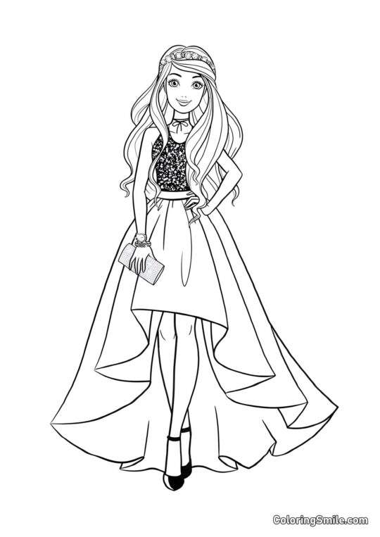 Dibujos de Barbie para colorear Barbie reina de belleza - Página para Colorear