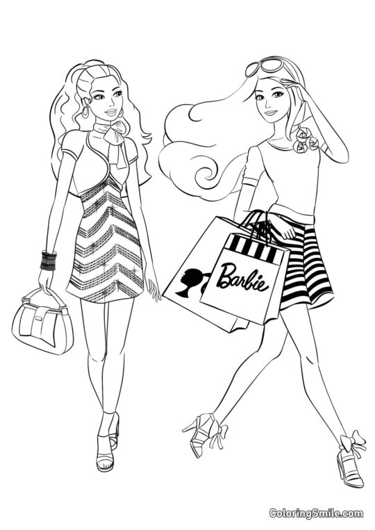 Dibujos de Barbie para colorear Compras con Barbie - Página para Colorear