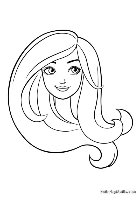 Dibujos de Barbie para colorear Retrato de Barbie - Página para Colorear