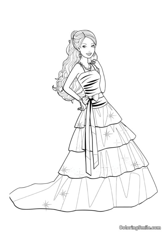 Dibujos de Barbie para colorear La noche de graduación de Barbie - Página para Colorear