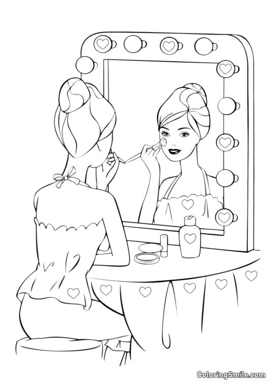 Dibujos de Barbie para colorear La mesa mágica de Barbie - Página para Colorear