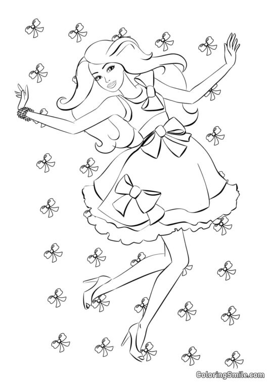 Dibujos de Barbie para colorear Barbie y moños - Página para Colorear