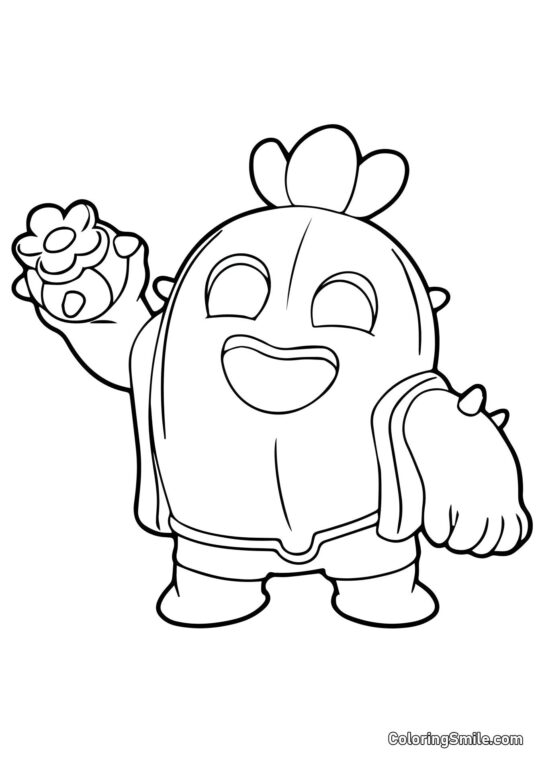 Spike Brawl Stars - Página para Colorir