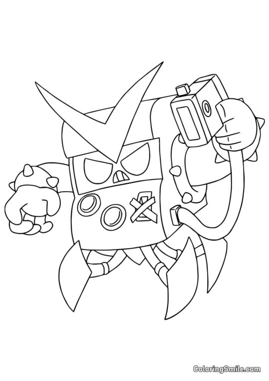 Robô 8-Bit Brawl Stars - Página para Colorir