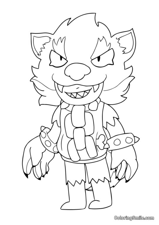 Lobo Mau Leon Brawl Stars - Página para Colorir