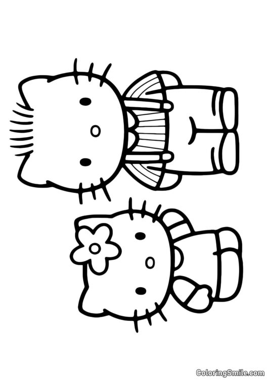 Kitty rozmawia z tatą - Kolorowanka