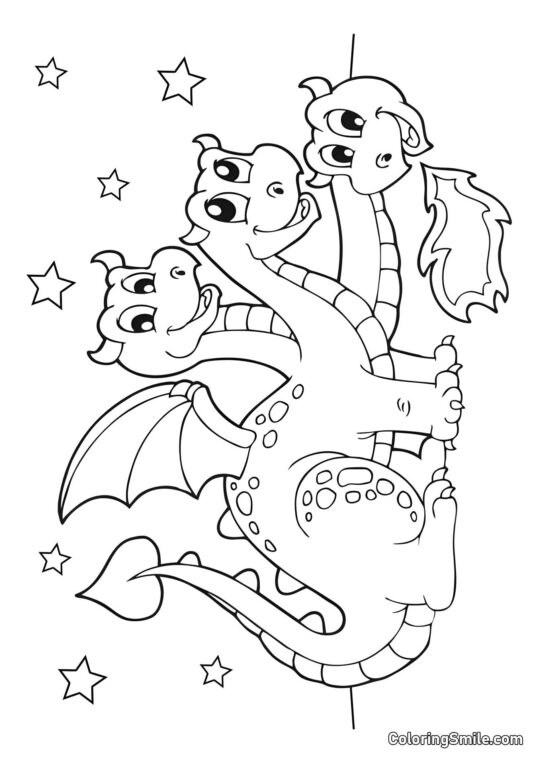 Tříhlavý drak - Omalovánka