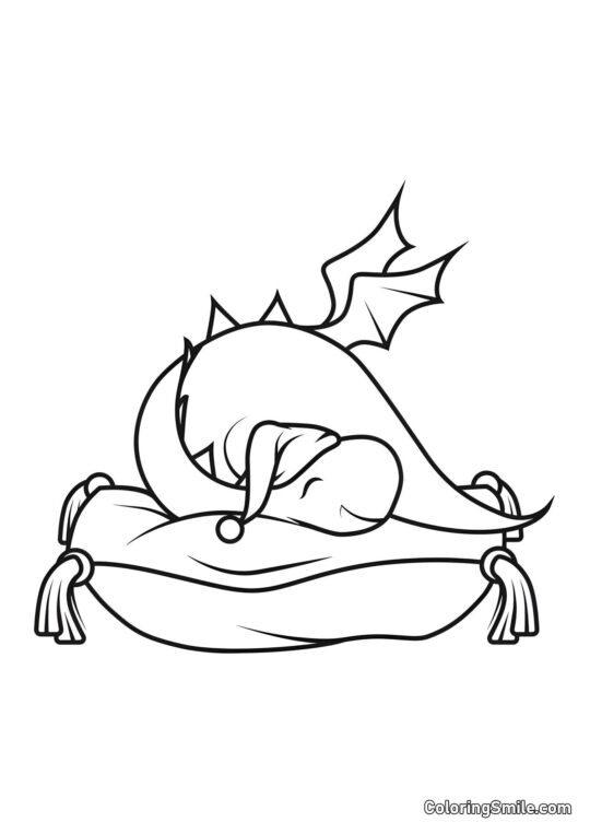 Spící miminko drak - Omalovánka