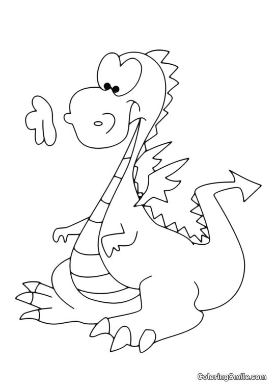 Vtipný miminko drak - Omalovánka