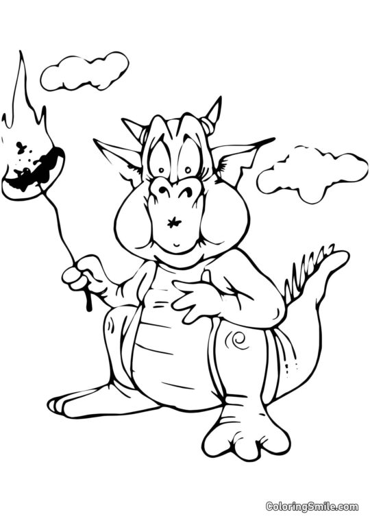 Drak přemýšlející o výbuchu - Omalovánka