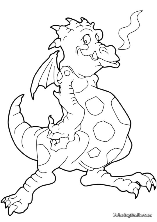 Vtipný drak - Omalovánka