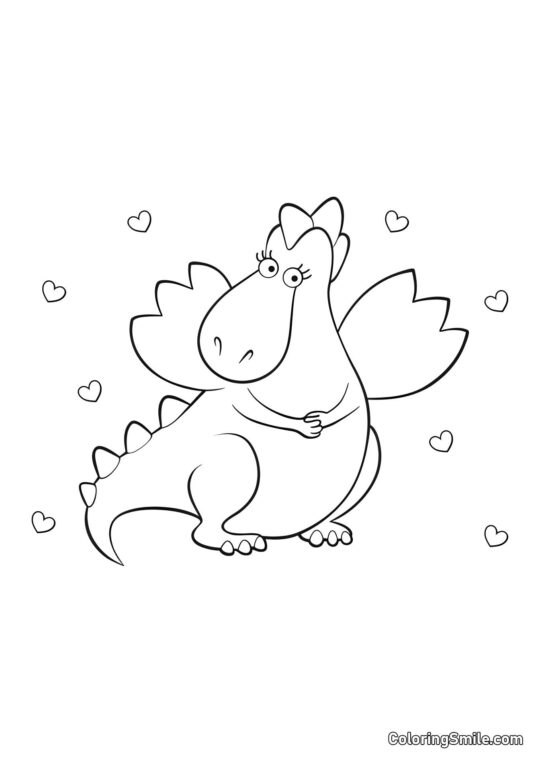 Roztomilá dívka drak - Omalovánka