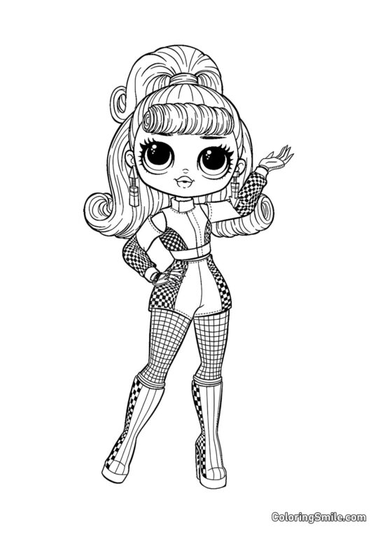 LOL OMG Dibujos para colorear LOL OMG Hermana Mayor Racer - Página para Colorear