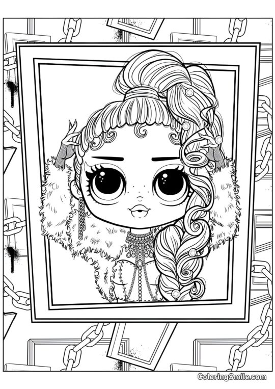 LOL OMG Dibujos para colorear LOL OMG Diosa del Podio en Marco - Página para Colorear