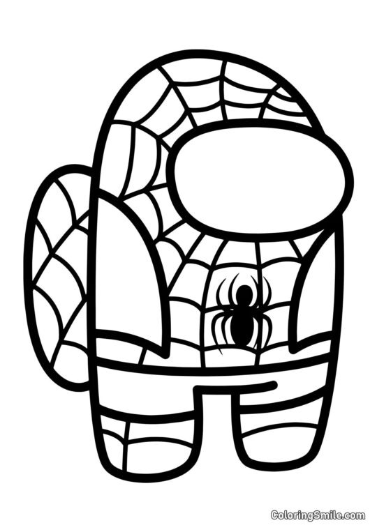 Kolorowanki Spider-Mana Postać Spider-Mana z Among Us - Kolorowanka