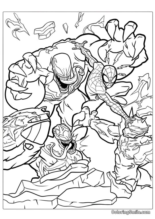 Kolorowanki Spider-Mana Spider-Man i Venom - Kolorowanka