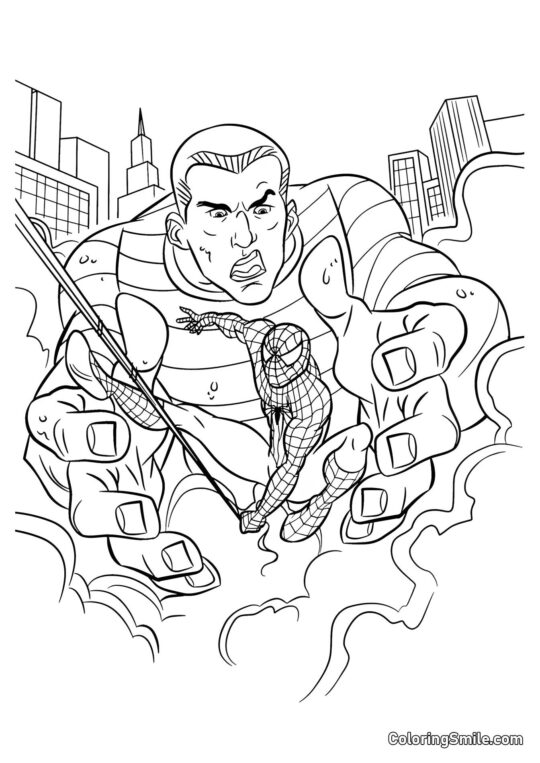Kolorowanki Spider-Mana Spider-Man i Sandman - Kolorowanka