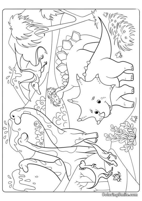 Kolorowanki Dinozaurów Dinozaury z Okresu Jurajskiego - Kolorowanka