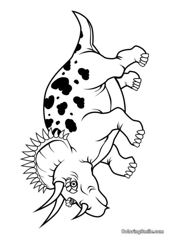 Kolorowanki Dinozaurów Triceratops - Kolorowanka
