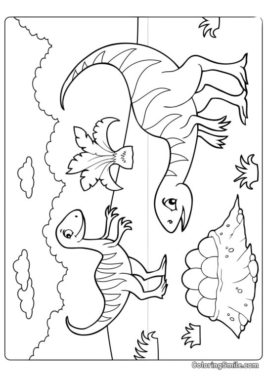 Kolorowanki Dinozaurów Kreskówkowy Teropod - Kolorowanka