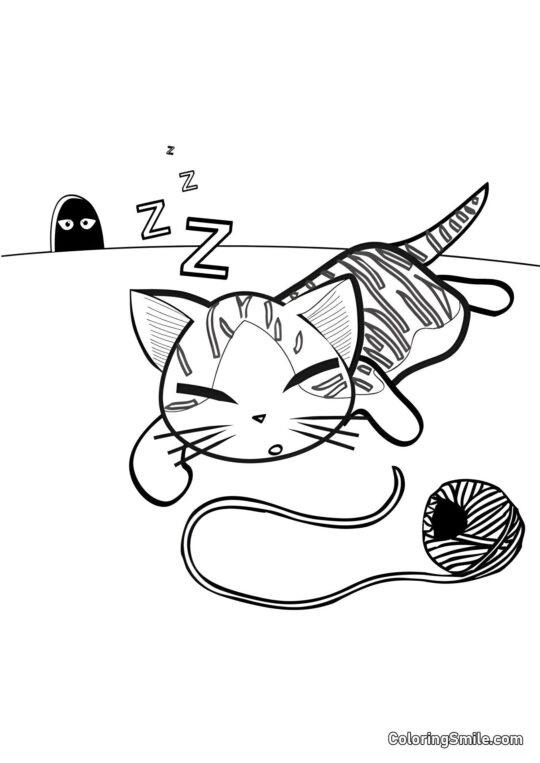 100+ Kolorowanki z Kotami Myszy Obserwujące Kota - Kolorowanka