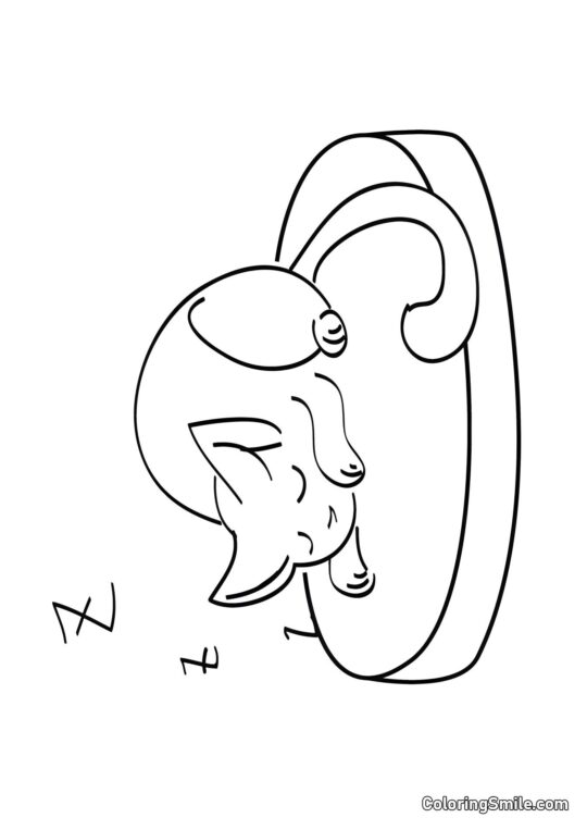 100+ Kolorowanki z Kotami Kociak Słodko Śpiący - Kolorowanka