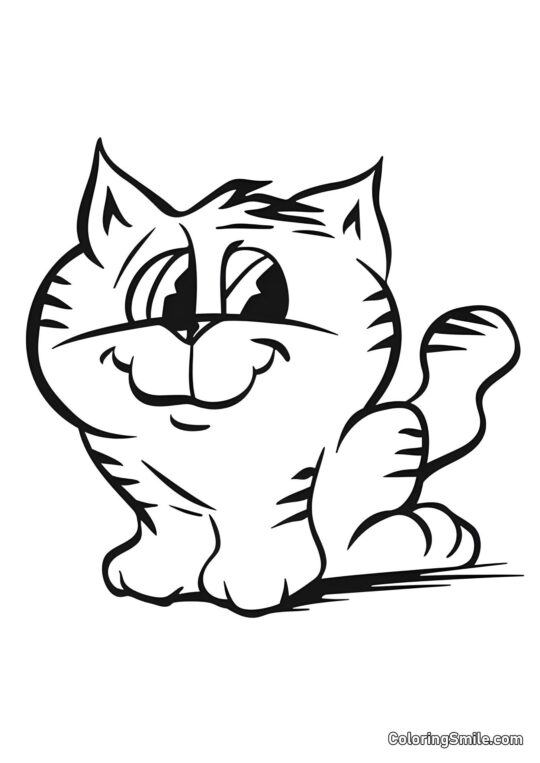 100+ Kolorowanki z Kotami Wesoły Kot - Kolorowanka
