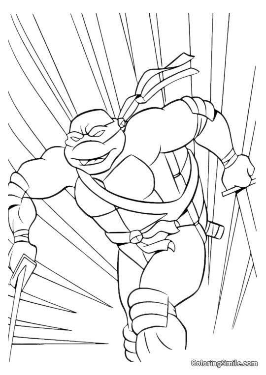 Raphael Biegnie z Sztyletami - Kolorowanka