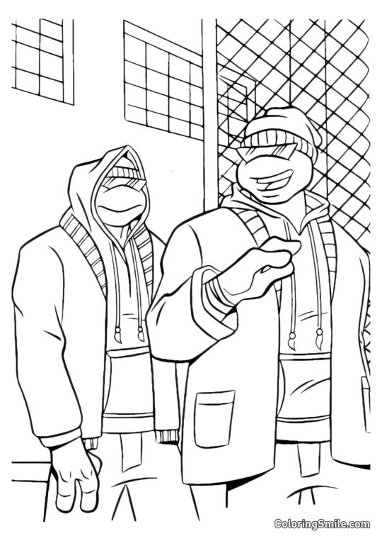 Żółwie Ninja w Przebraniu - Kolorowanka