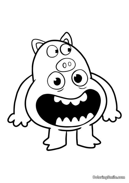 Kuchař Pigster podobný praseti - Omalovánka