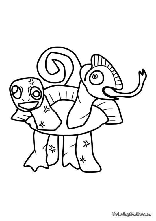 Tamataki a Chamataki z Banban školky - Omalovánka