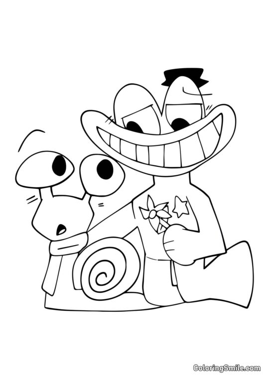 Šnek Selene a šerif Jeff - Omalovánka