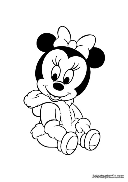 Bebê Minnie - Página para Colorir