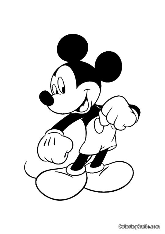 Mickey Mouse sorrindo - Página para Colorir