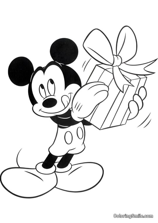 Mickey Mouse aguardando uma celebração - Página para Colorir