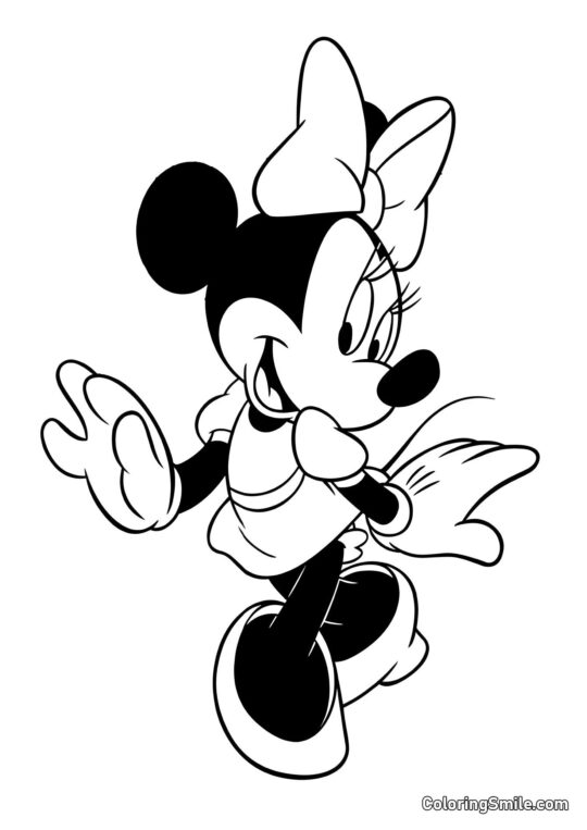 Minnie em uma caminhada - Página para Colorir