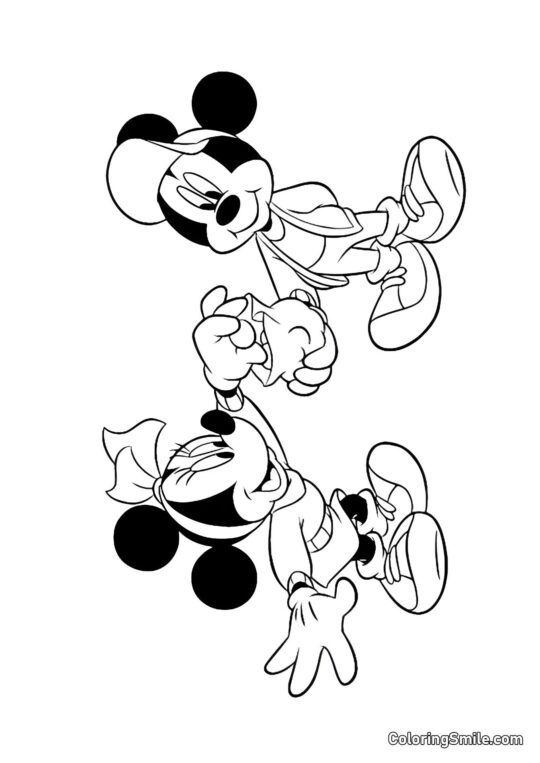 Mickey Mouse e moedas de ouro - Página para Colorir
