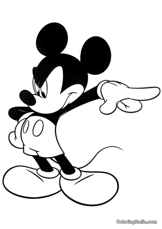 Mickey Mouse ficou muito bravo - Página para Colorir