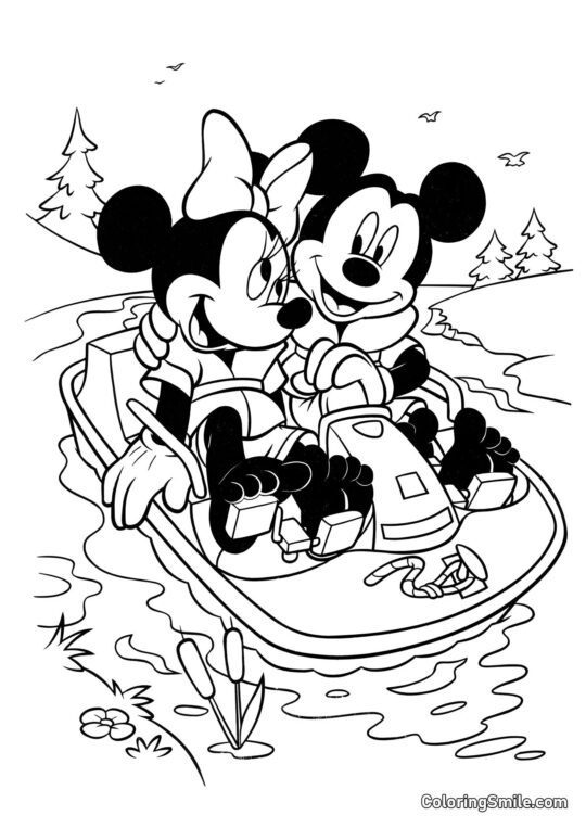 Mickey e Minnie Mouse - Página para Colorir
