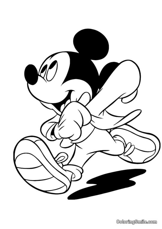 Perseguição do Mickey Mouse - Página para Colorir