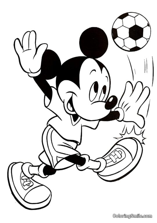 Mickey Mouse bateu a bola - Página para Colorir