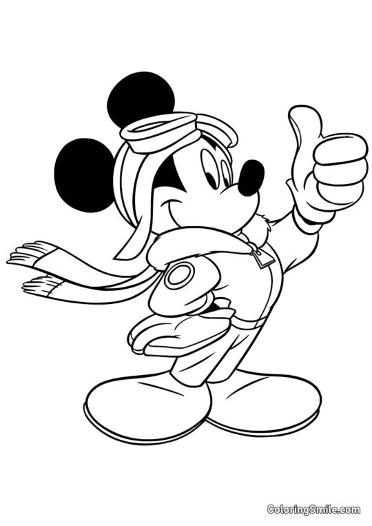Mickey Mouse em um traje de inverno - Página para Colorir