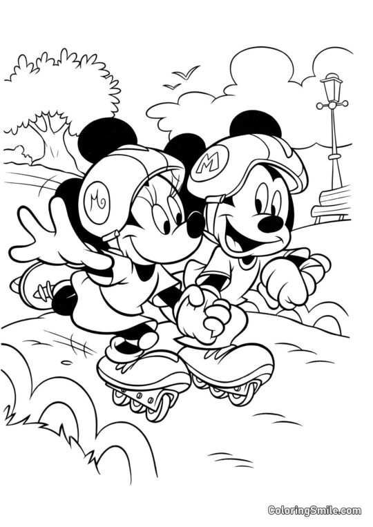 Casal doce Mickey - Página para Colorir
