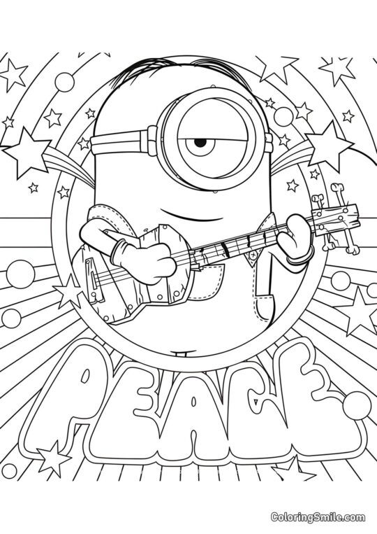 Stuart med Guitar - Farvelægningsside