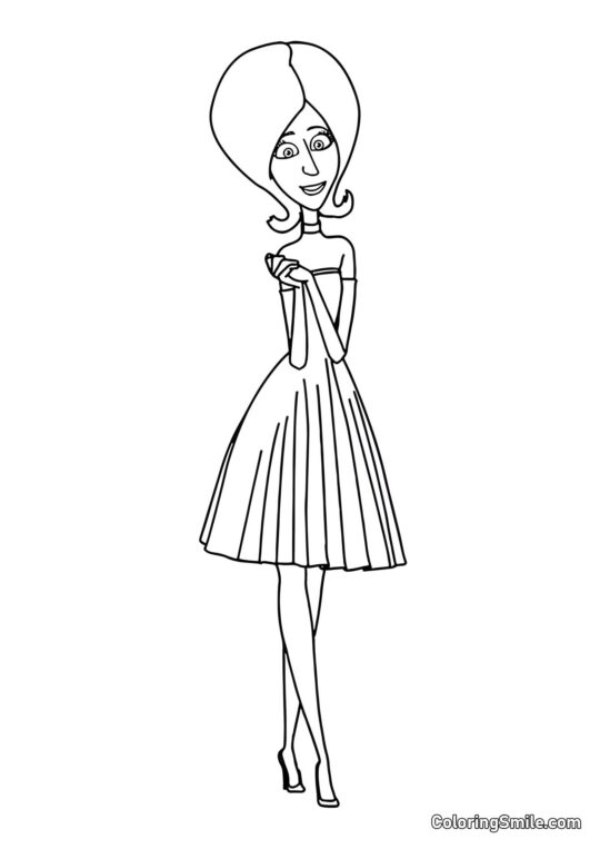 Scarlet Overkill i Kjole - Farvelægningsside