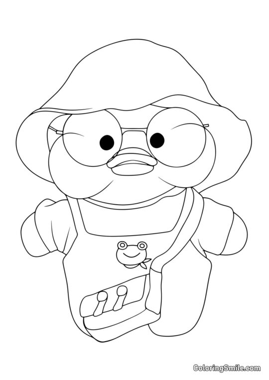 Lalafanfan Ausmalbilder Lalafanfan mit Hut und Handtasche - Ausmalbild