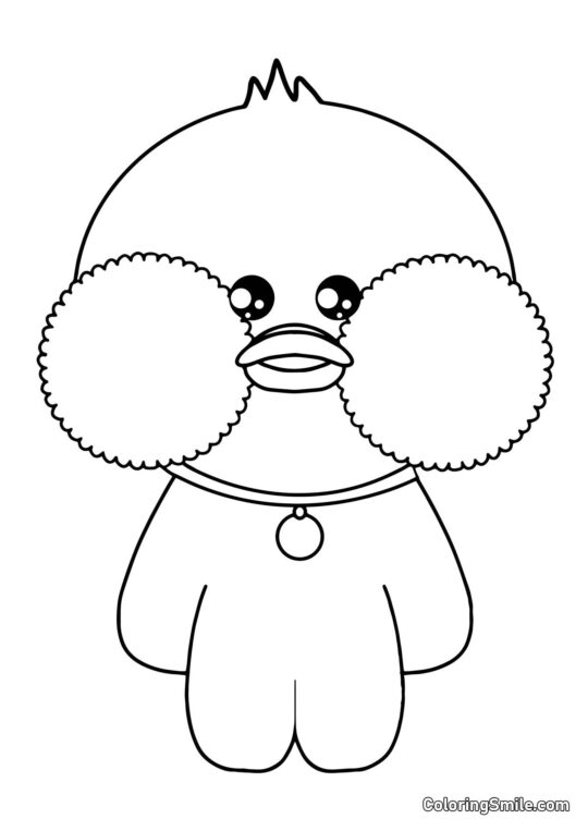 Lalafanfan Ausmalbilder Lalafanfan Ente mit Medaille - Ausmalbild