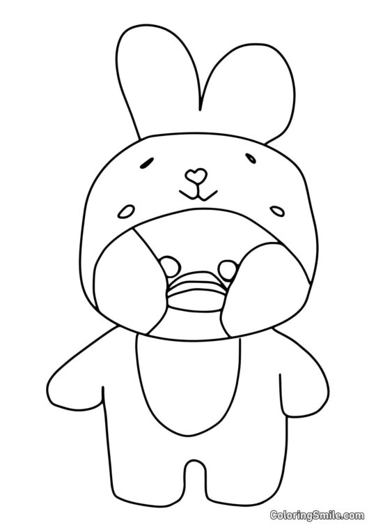 Lalafanfan Ausmalbilder Lalafanfan im Hasen-Kigurumi - Ausmalbild