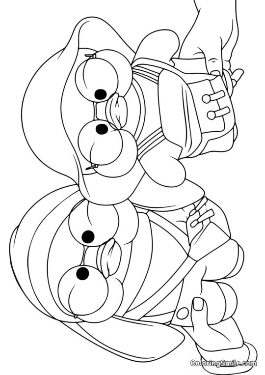 Lalafanfan Ausmalbilder Zwei Lalafanfan Enten spielen zusammen - Ausmalbild