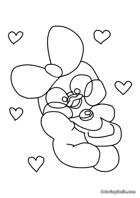 Lalafanfan Ausmalbilder Lalafanfan Ente mit Herzen - Ausmalbild